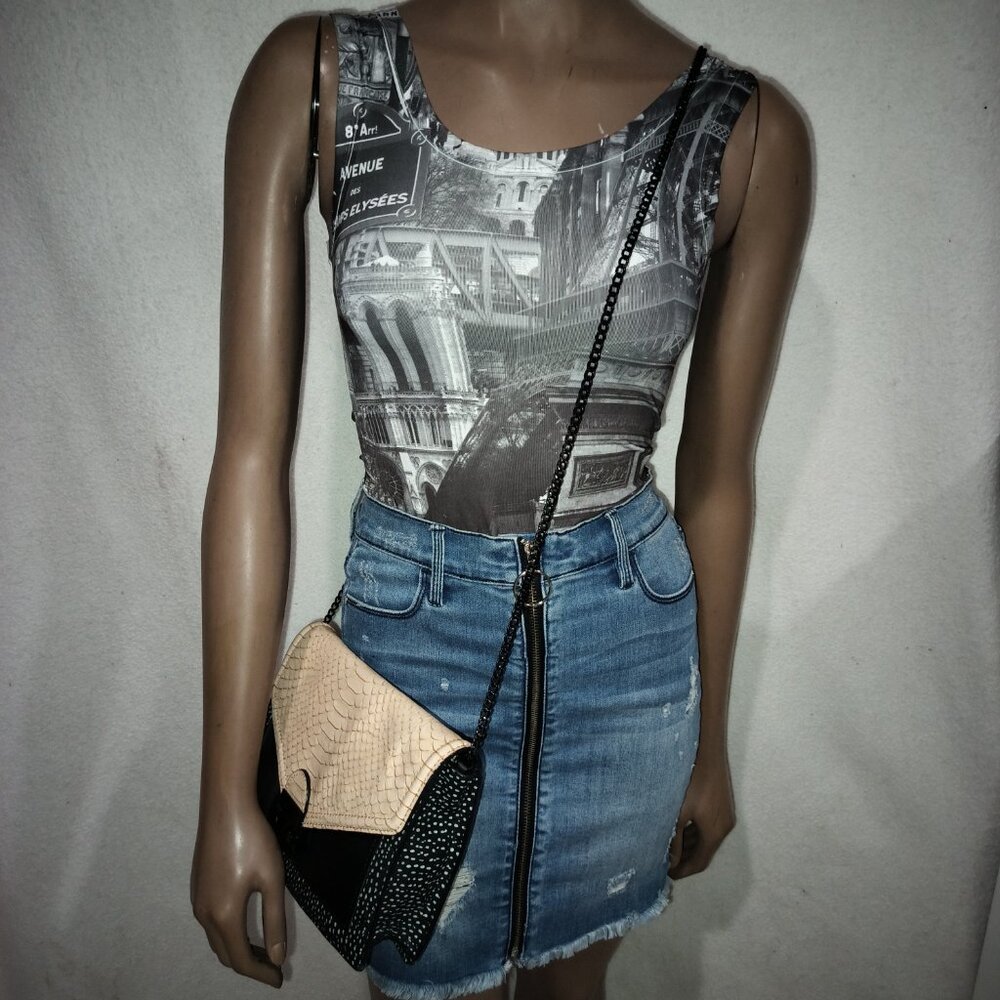 Loeffler Randall Python Emboss Crossbody Leather … - image 1